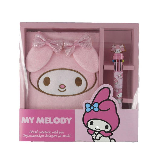 Précommande : MY MELODY - Gift Set Notebook A5 Peluche + Stylo bille 3D