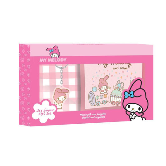 Précommande : MY MELODY - Set Portefeuille + Porte-Clés - 2 Pc.