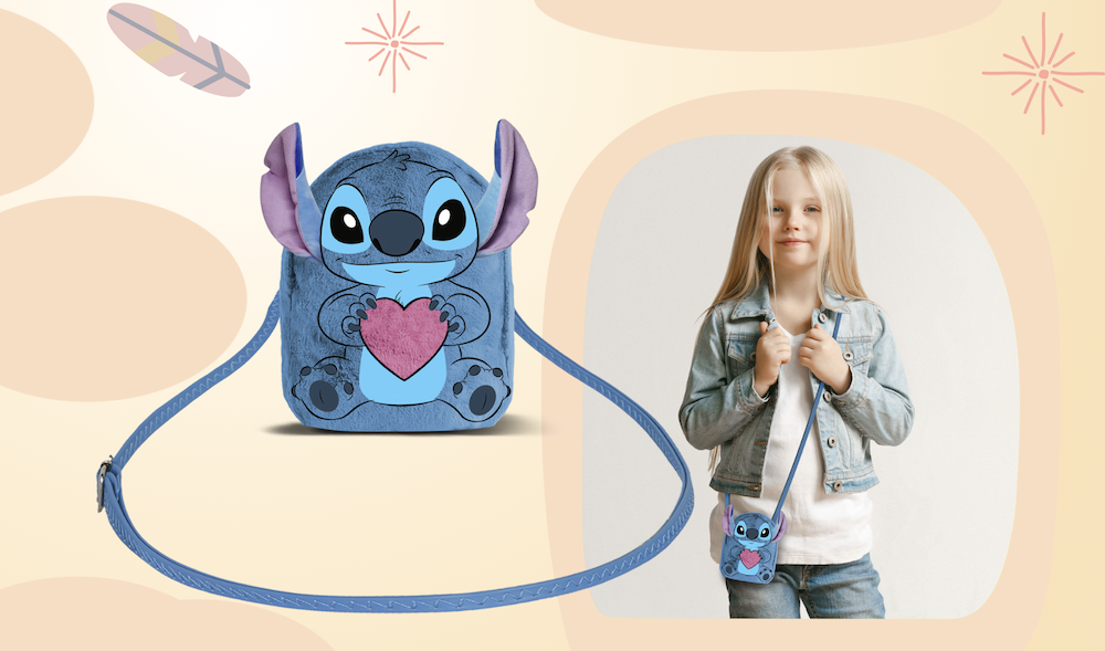 Précommande : STITCH - Love - Mini Sac à Bandoulière Fourrure '17x12x6cm'