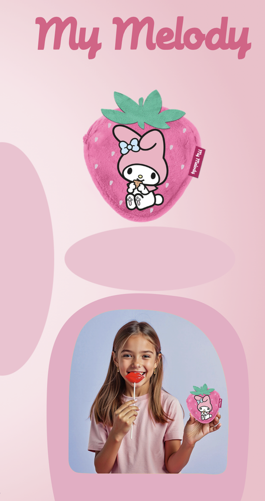 Précommande : MY MELODY - Fraise - Porte-Monnaie Fourrure '12x11x2cm'