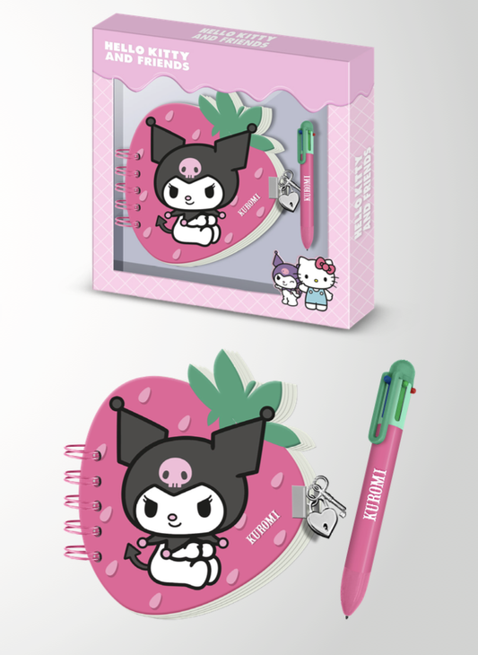 Précommande : KUROMI - Fraise - Gift Box - Journal Intime + Stylo