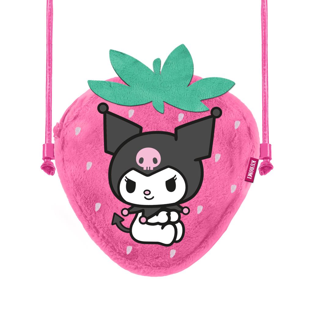 Précommande : KUROMI - Fraise - Mini Sac à Bandoulière Fourrure '20x15x6cm'