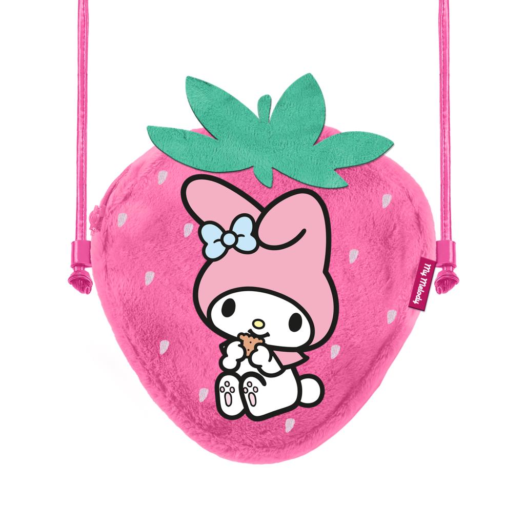 Précommande : MY MELODY - Fraise - Mini Sac à Bandoulière Fourrure '20x15x6cm'