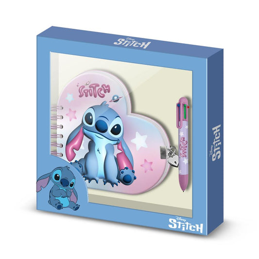 Précommande : STITCH - Coeur - Gift Box - Journal Intime + Stylo