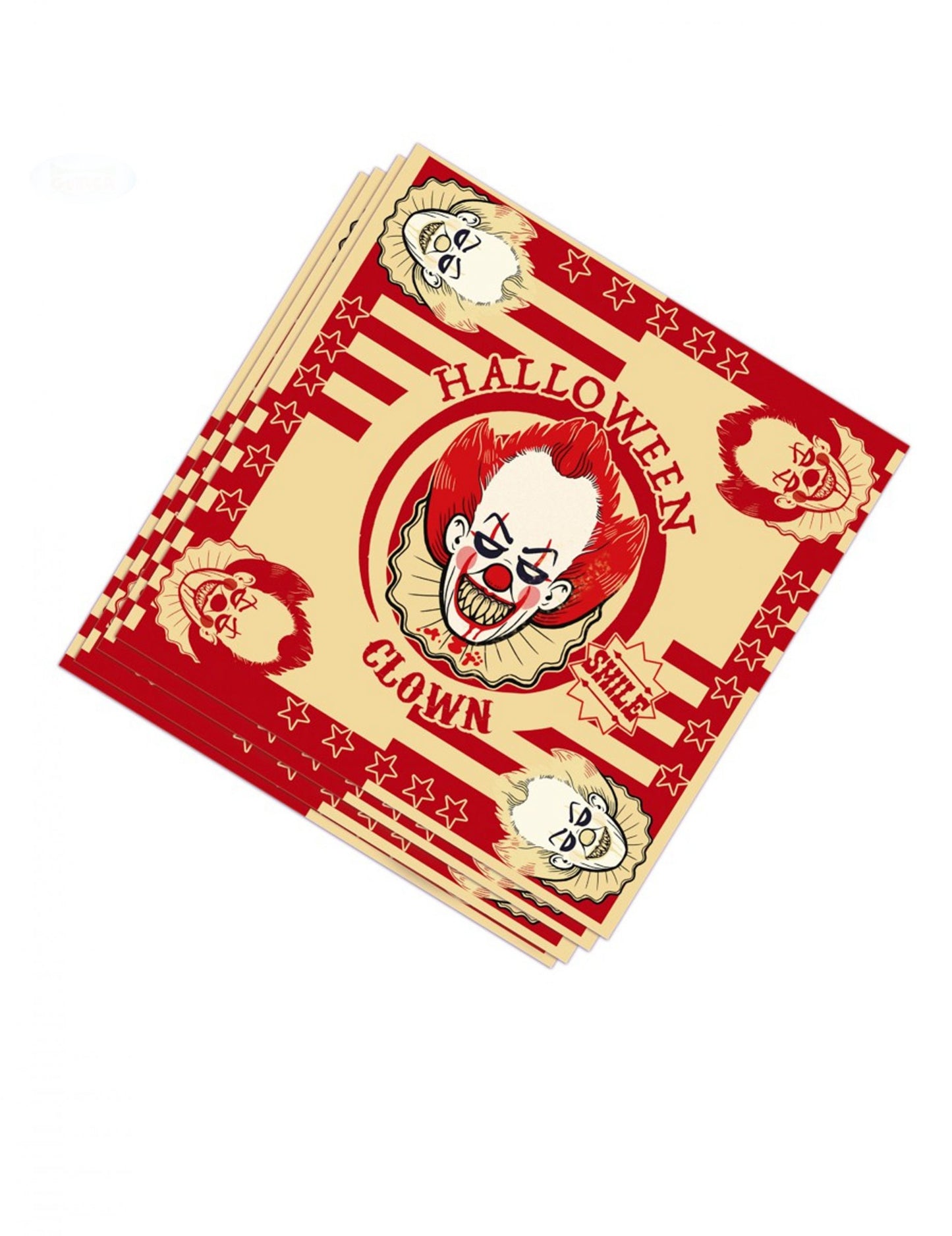 20 serviettes clown halloween