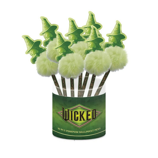 Précommande : WICKED - Elphaba - Boite de 10 Stylos-Bille Pompom