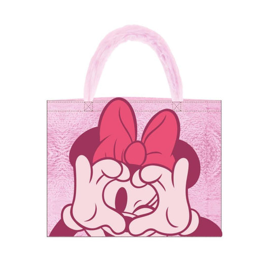 Précommande : MINNIE - Sac Shopping Peluche - 37x30x8cm
