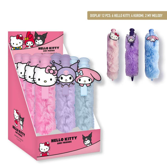 Précommande : HELLO KITTY & Friends - Display de 12 Grands Stylos Fluffy