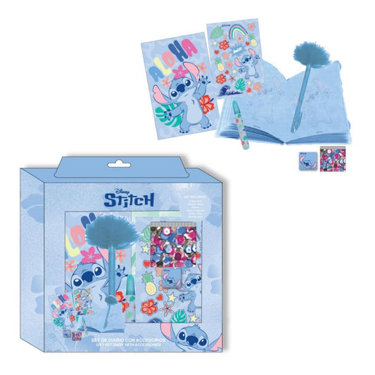 Précommande : STITCH - Set de Papeterie - Journal + accessoires 6pc.