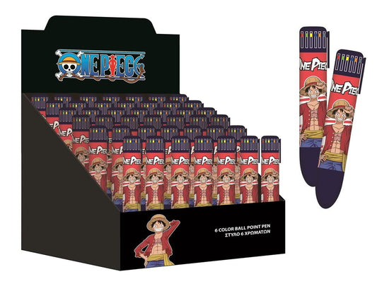 Précommande : ONE PIECE - Display de Stylos-bille 6 couleurs - 16pc.