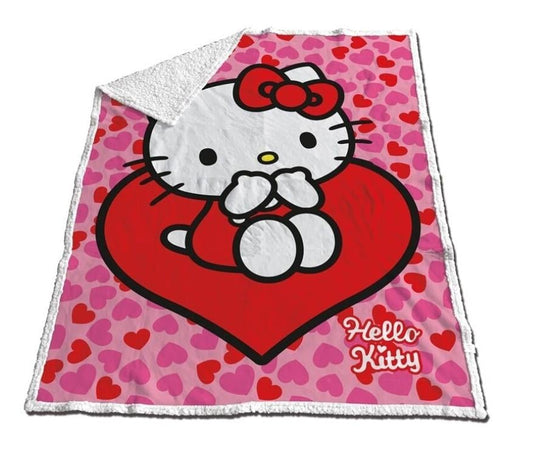 Précommande : HELLO KITTY - Couverture Sherpa 120x150cm