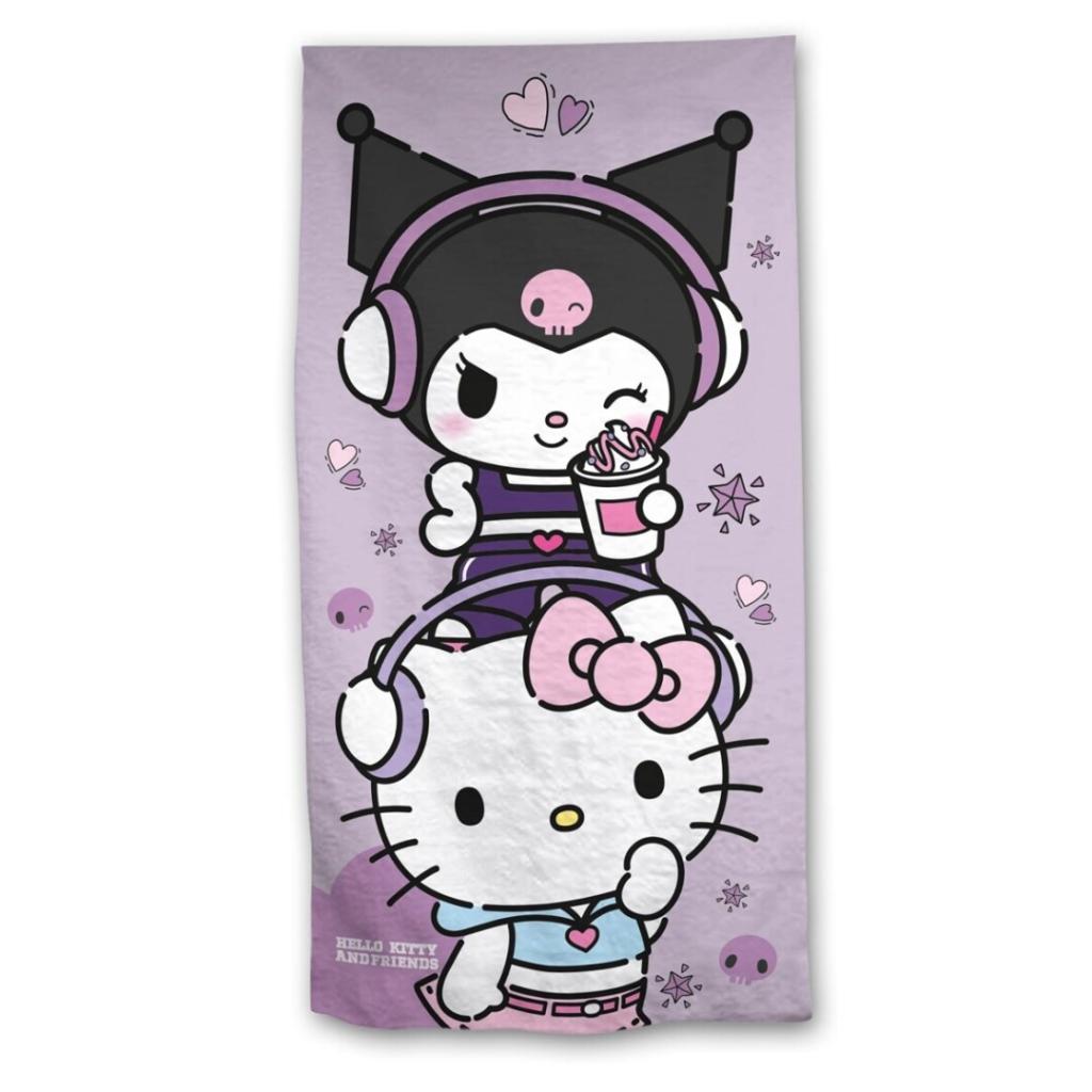Précommande : HELLO KITTY - Hello Kitty & Kuromi - Serviette de Plage 70x140cm