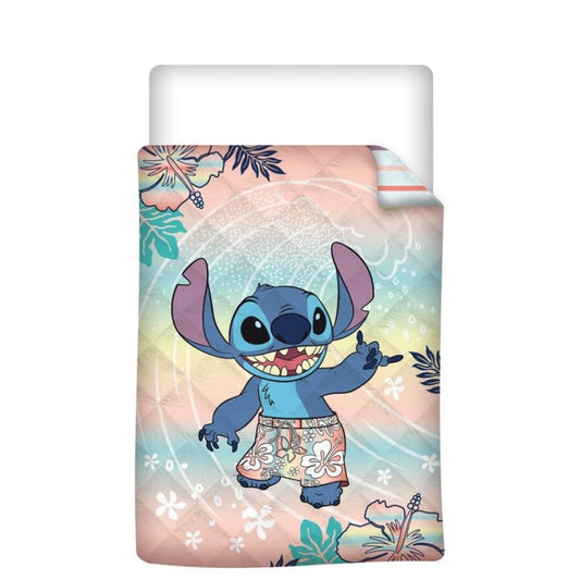 Précommande : DISNEY - Stitch "Plage" - Couverture en Quilt 140x200cm