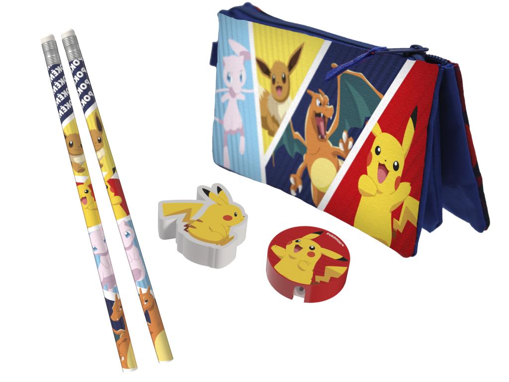 Précommande : POKEMON - Set de Papeterie avec une Trousse Triple - 5pc