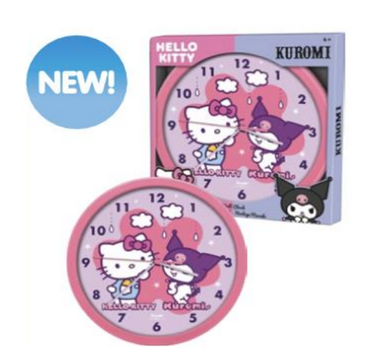 Précommande : HELLO KITTY & KUROMI - Horloge Murale