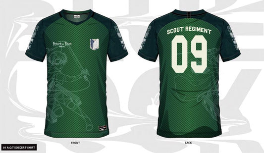 Précommande : L'ATTAQUE DES TITANS - Scout Regiment 09 - Maillot de Foot Homme (M)