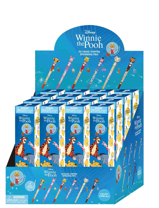 Précommande : WINNIE L'OURSON - Stylo rotatif 3D Head Topper (Display de 16 pieces)