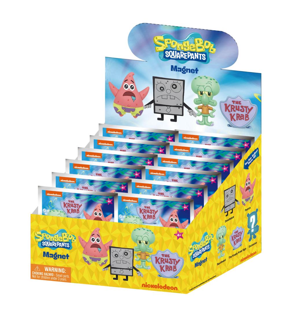 Précommande : BOB L'EPONGE -Series 1 -3D Foam Magnets in blind bags (Display 12 Pcs)