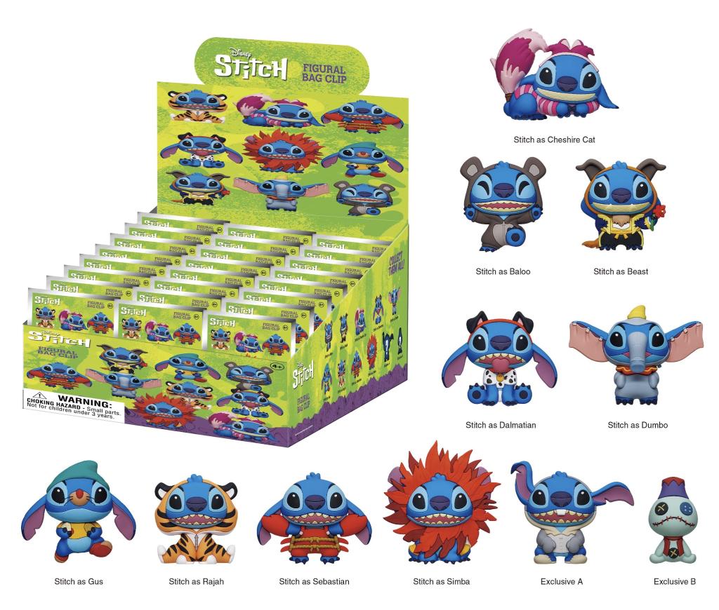 Précommande : STITCH EN COSTUME - Series 1 - 3D Foam Bag Clip (Display 24 Pcs)