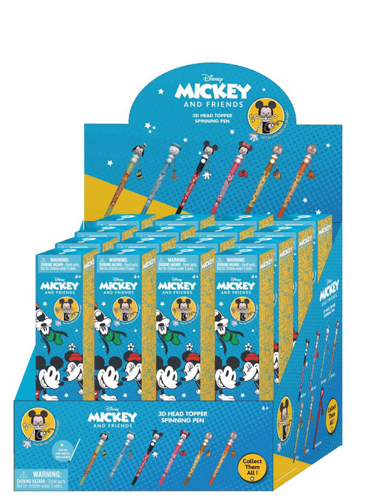 Précommande : MICKEY ET AMIS - Stylo rotatif 3D Head Topper (Display de 16 pieces)