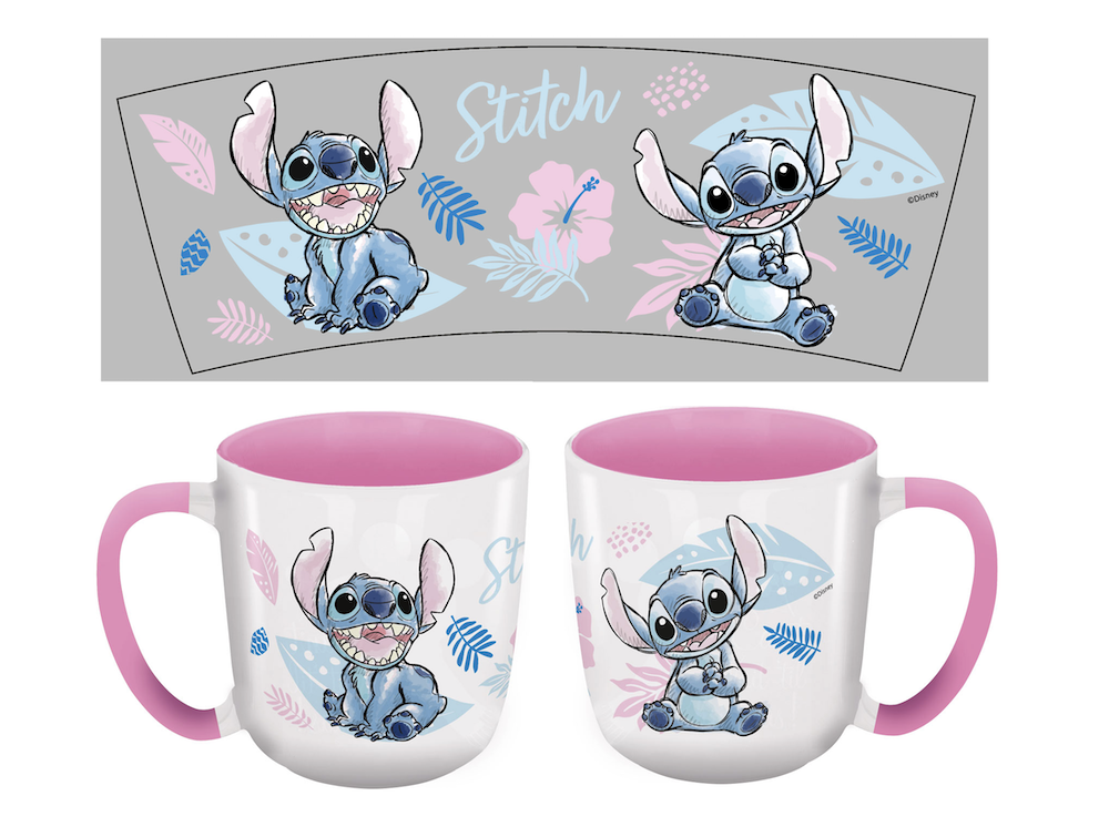 Précommande : STITCH - Watercolor Rose - Mug Elite Intérieur Coloré - 384ml