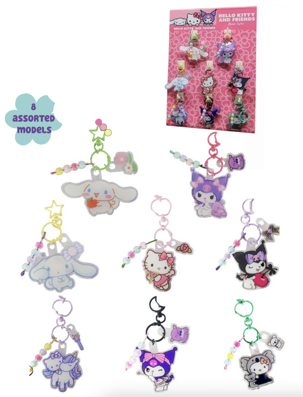 Précommande : HELLO KITTY & Friends - Assortiments de 8 Porte-clés