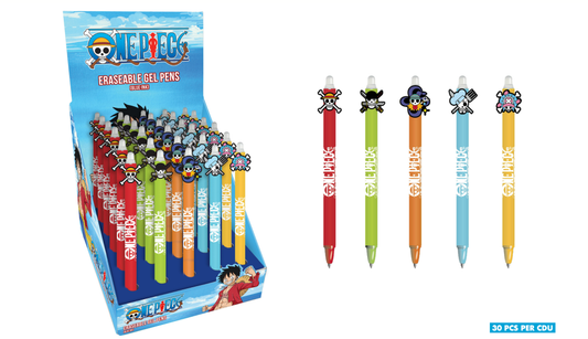 Précommande : ONE PIECE - Stylo à Gel Effaçable +Head Topper (Display de 30pcs)