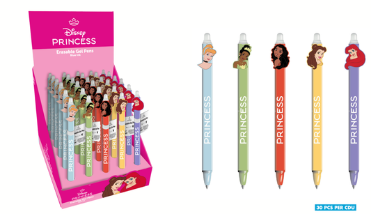 Précommande : PRINCESSES - Stylo à Gel Effaçable +Head Topper (Display de 30pcs)