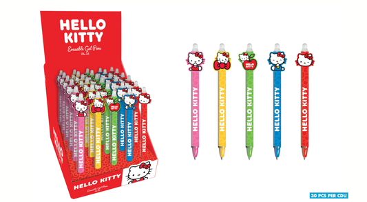 Précommande : HELLO KITTY - Stylo à Gel Effaçable +Head Topper (Display de 30pcs)
