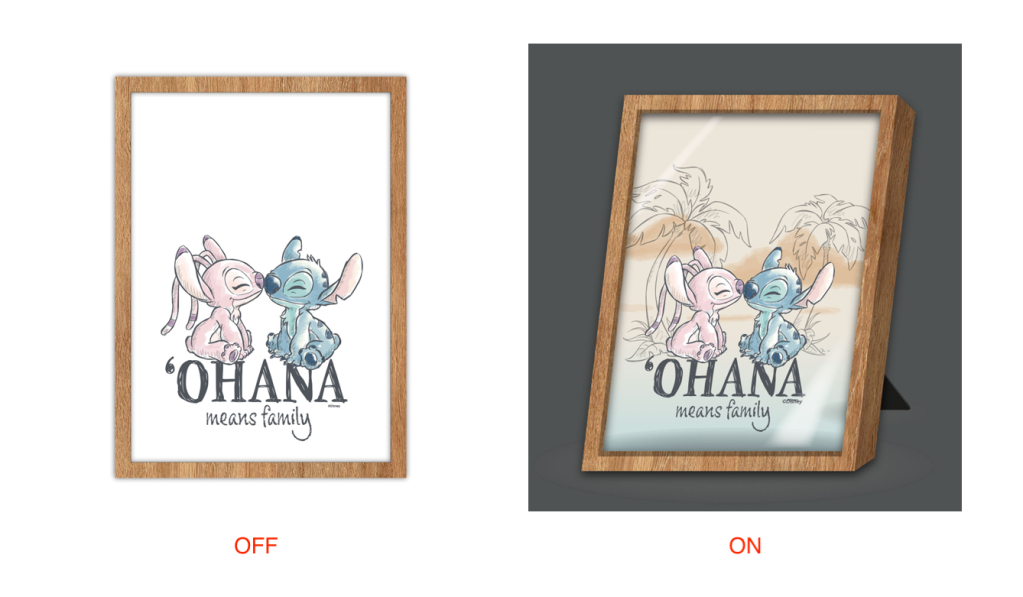 Précommande : STITCH & ANGEL - Ohana means Family - Cadre Lumineux