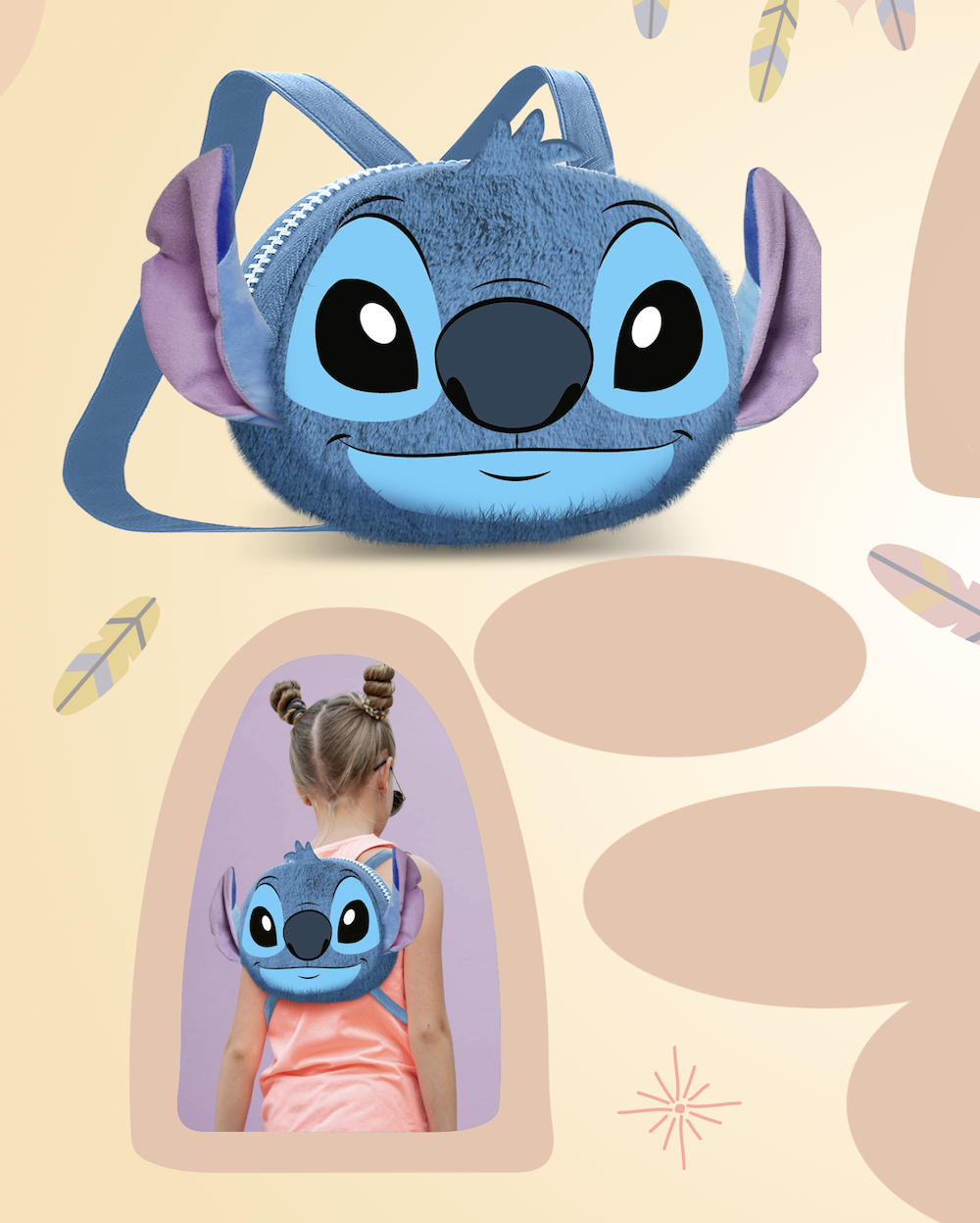 Précommande : STITCH - Love - Mini Sac à Dos Fourrure Heady '25x20x15cm'