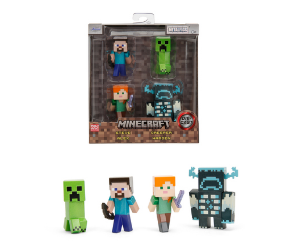 Précommande : MINECRAFT - Pack de 4 Figurines 6,5cm