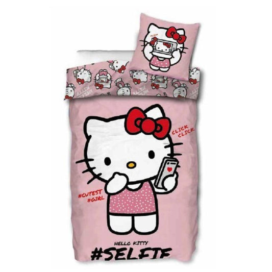 Précommande : HELLO KITTY - Parure de lit 140x200cm + 65x65cm