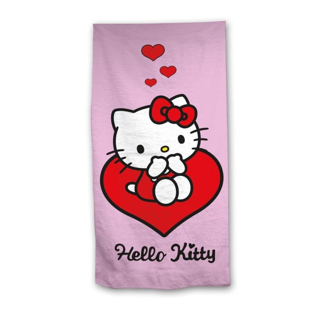 Précommande : HELLO KITTY - Coeur - Serviette de Plage 70x140cm