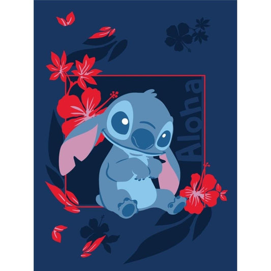 Précommande : LILO & STITCH - Couverture Flanelle 110x150cm - Stitch "Aloha"