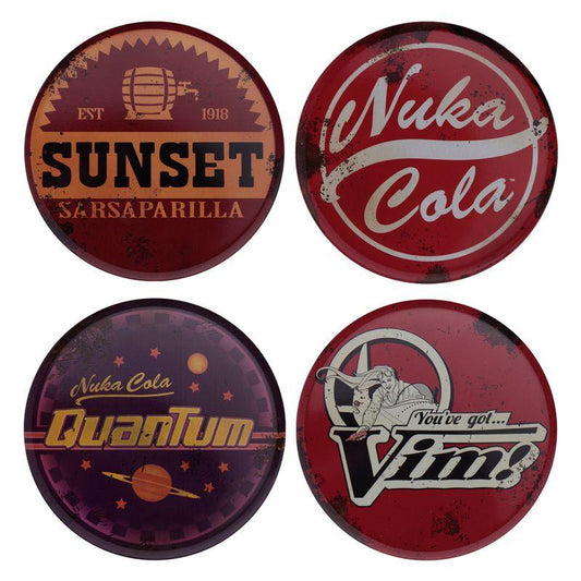 Précommande : FALLOUT - 4 Dessous de Verres Gravés en Métal