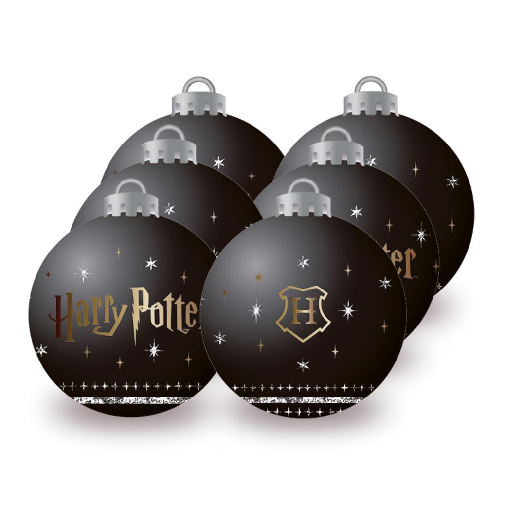 Précommande : HARRY POTTER - Noir - Pack 6 Boules de Noël - 8 cm