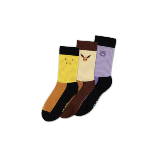 Précommande : POKEMON - Trio Crew - Pack de 3 paires de chaussettes (T35-38)