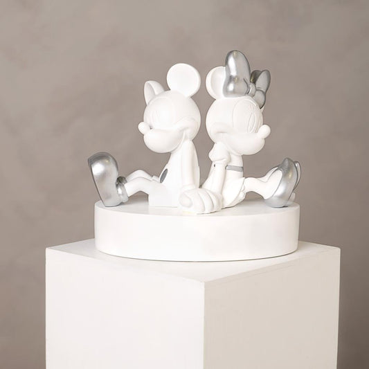Précommande : DISNEY - 'White&Silver' - Mickey & Minnie - Tirelire - 19cm