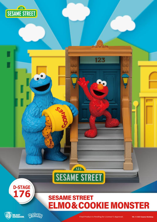 Précommande : SESAME STREET - Elmo & Cookie Monster - Diorama D-Stage 11cm