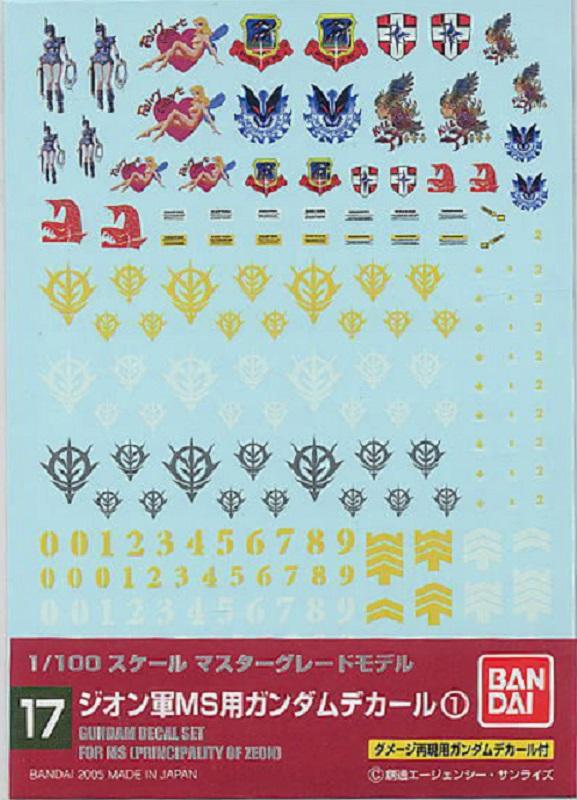 Précommande : GUNDAM - GUNDAM DECAL 017 - MG Multiuse Zeon