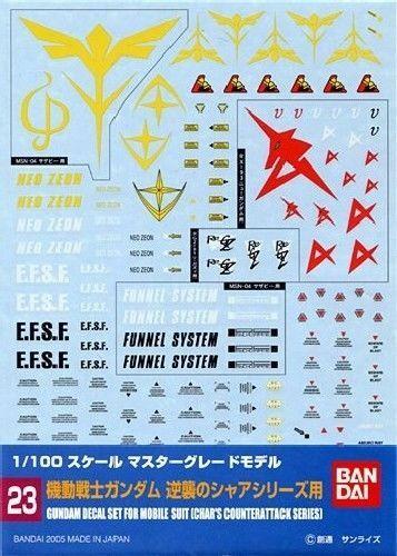 Précommande : GUNDAM - GUNDAM DECAL 023 - MG Multiuse Char's Counterattack