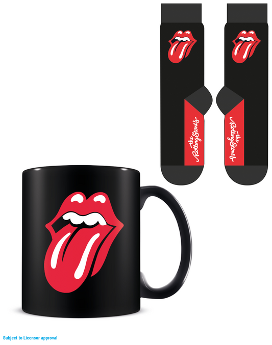 Précommande : THE ROLLING STONES - Tongue - Mug 315ml et Chaussettes 41-45