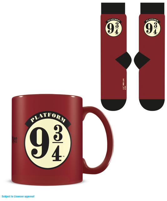 Précommande : HARRY POTTER - Plateforme 9 3/4 - Mug 315ml et Chaussettes 41-45