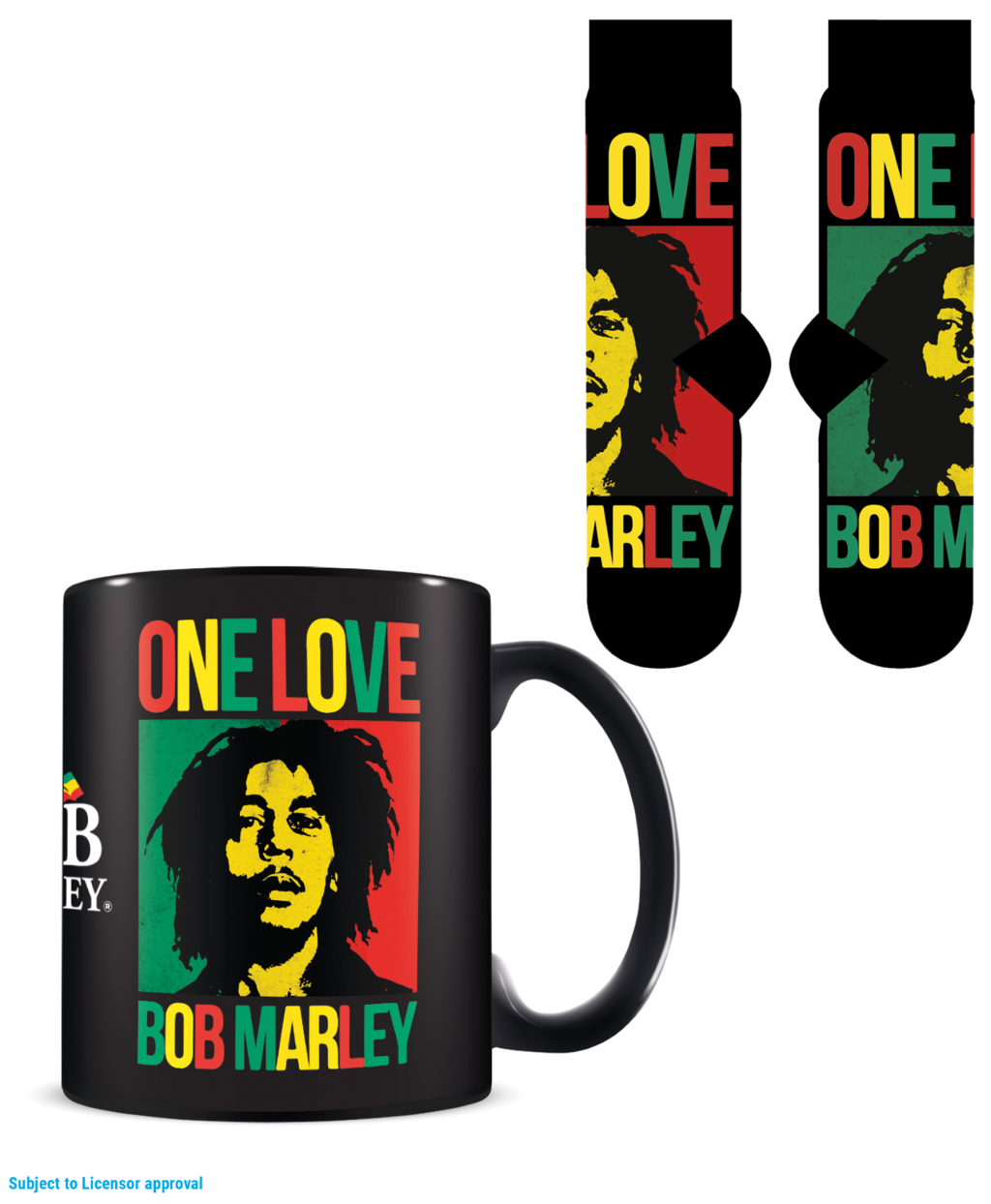 Précommande : BOB MARLEY - One Love - Mug 315ml et Chaussettes 41-45