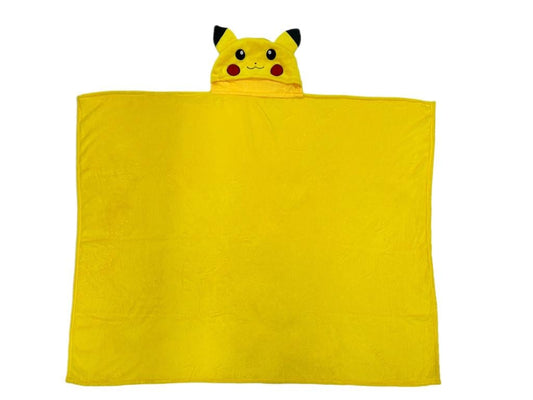 Précommande : POKEMON - Pikachu - Plaid Coral à Capuche 3D '120X150cm'