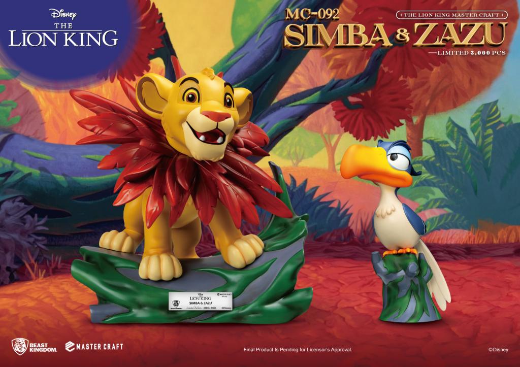 Précommande : LE ROI LION - Simba & Zazu - Pack 2 Statuette Master Craft 31cm & 7cm