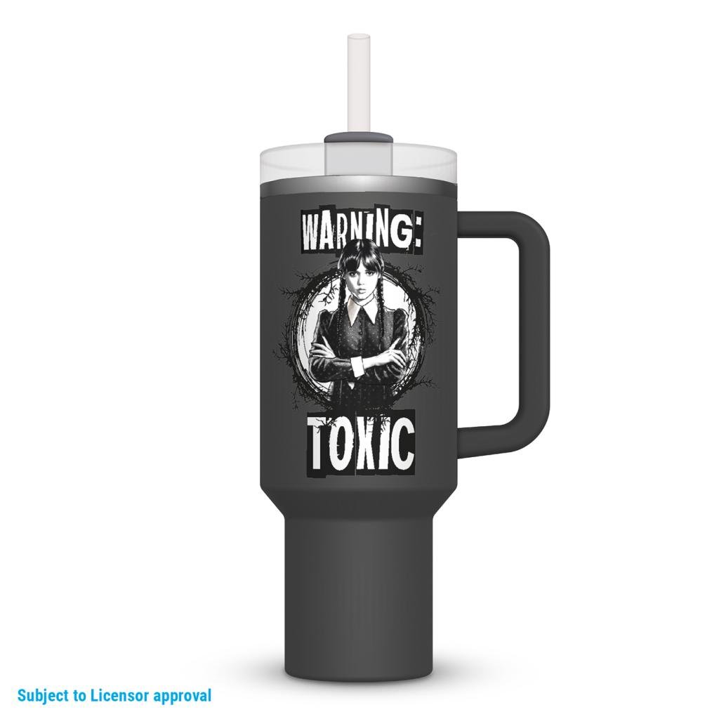 Précommande : MERCREDI - Warning : Toxic - Tasse Inoxydable en métal 1.2l