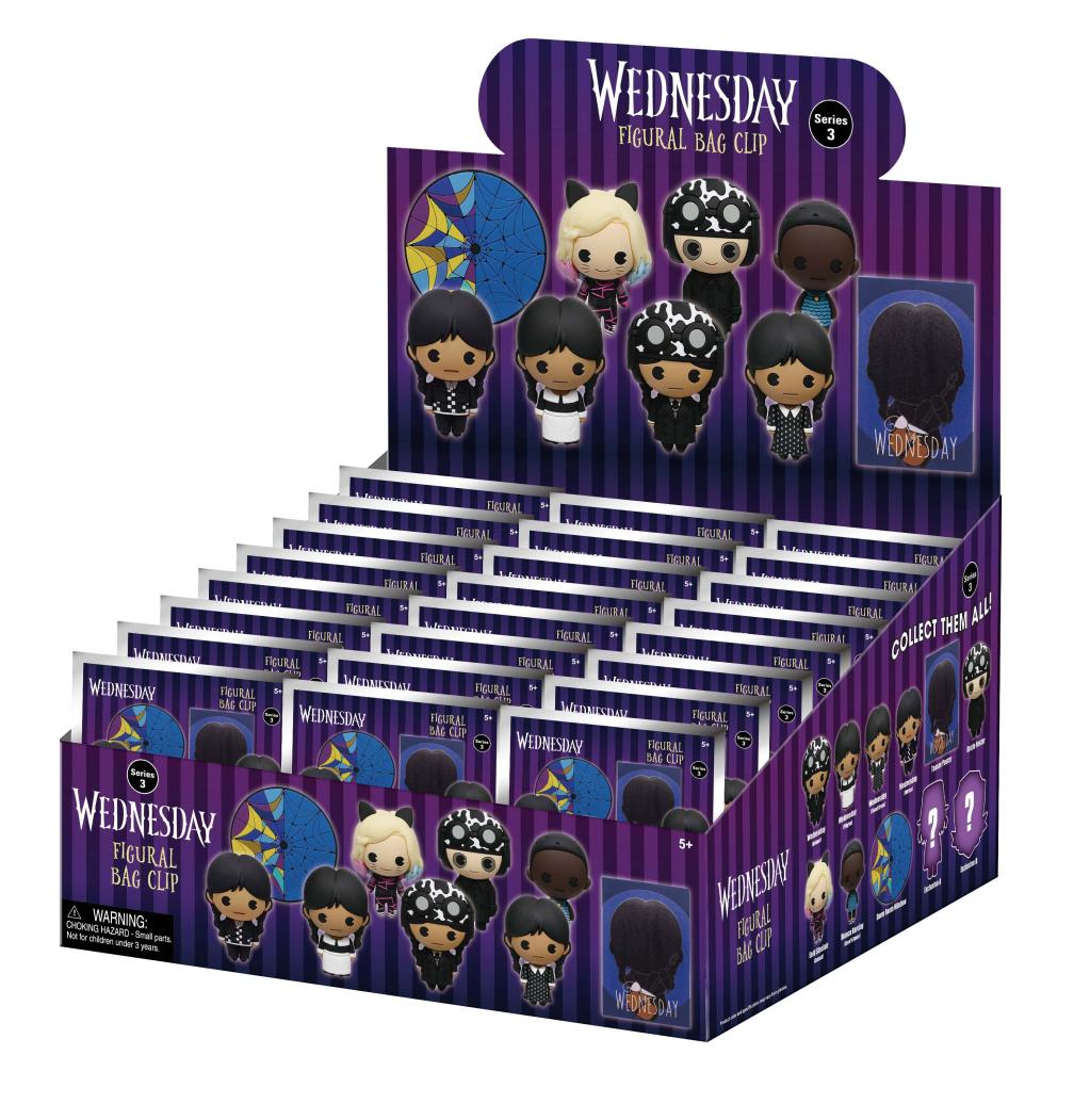 Précommande : MERCREDI - Series 3 - 3D Foam Bag Clip (Display 24 Pcs)