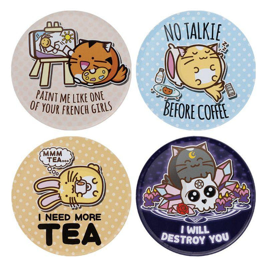 Précommande : FUZZBALLS - 4 Dessous de Verres Gravés en Métal